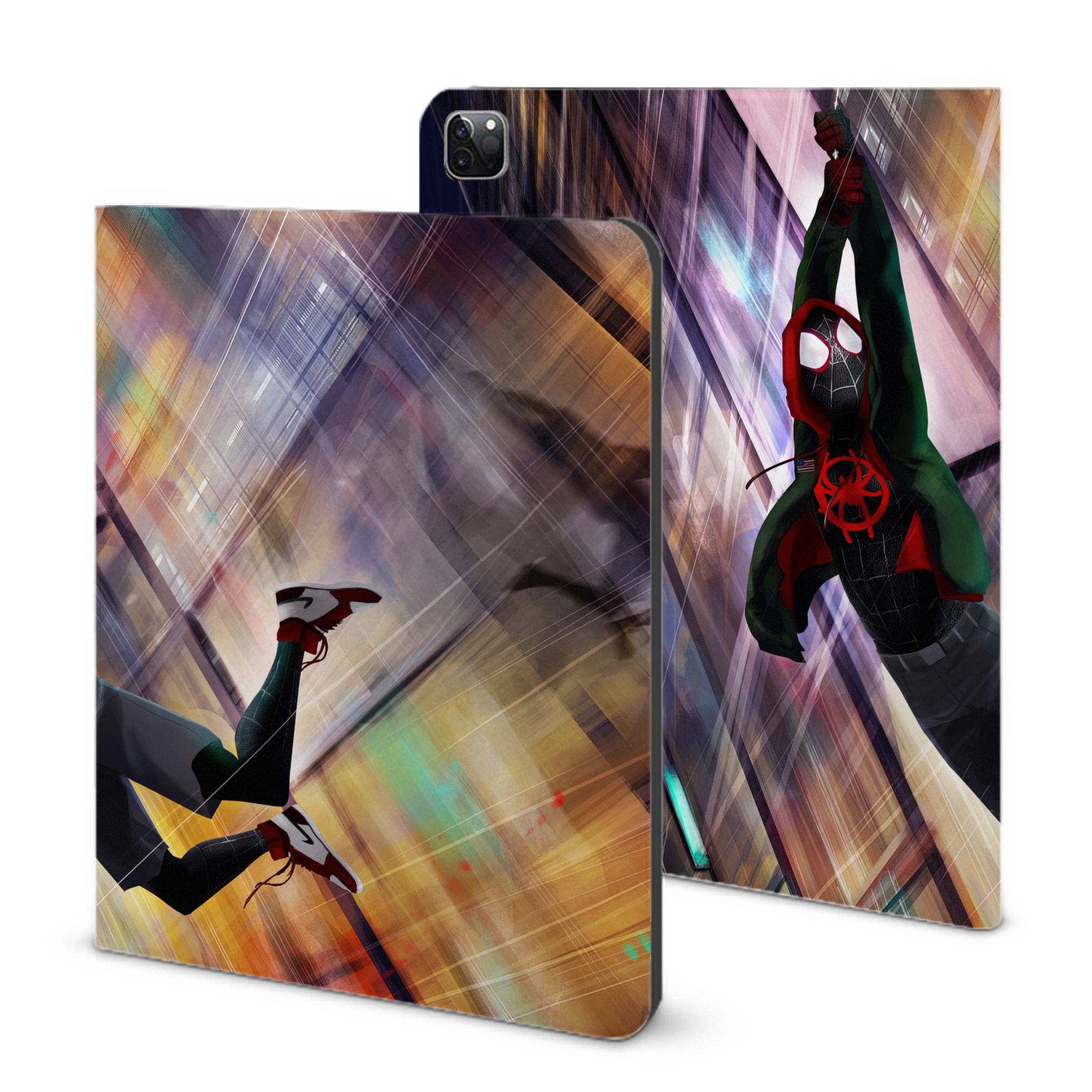 （画像用） Spider Man スパイダーマン IPad ケース ブック型 PUレザー TPU 耐衝撃 軽量 薄型 ペン収納なし 全面保護 IPad 各モデル対応